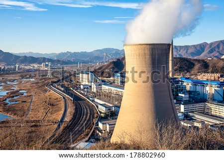 Cooling tower of heavy industry factory in Beijing