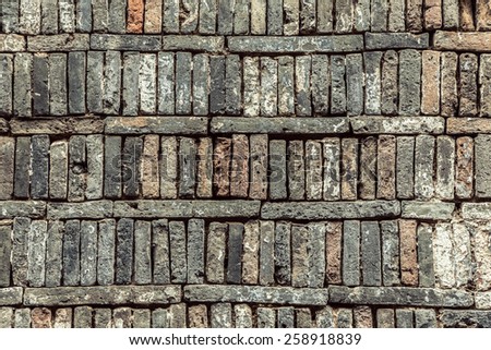 Old bricks on the ground, texture background
