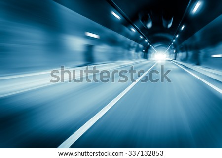 Similar – Foto Bild Die Fahrt mit Tunnelblick durch einen endlosen Autobahntunnel