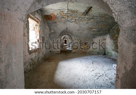 The inner of Forte Sperone (Sperone Fort) , one of the most important and better preserved structures of the fortifications of Genoa, Italy. ストックフォト © 