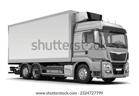 modern truck art design vector template new cargo cold ice car food road isolated background white grey 