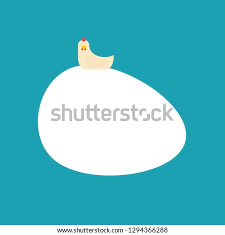Chicken and big egg isolated. hen and large egg Vector illustration
