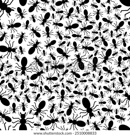 Ants pattern seamless. Ant background. Anthill texture. Ornament of kids fabric. 