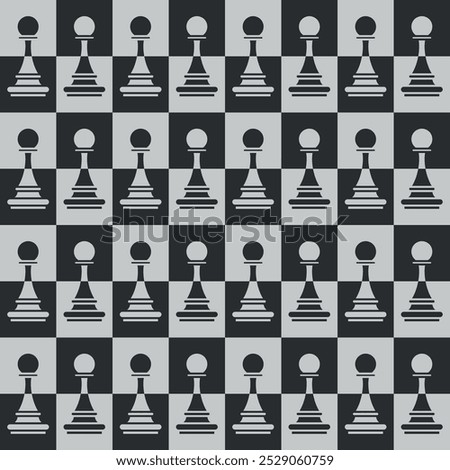 Chess pattern seamless. Chess pieces background. Pawn and rook chess pieces background. Symbol Horse and bishop background. Icon king and queen texture