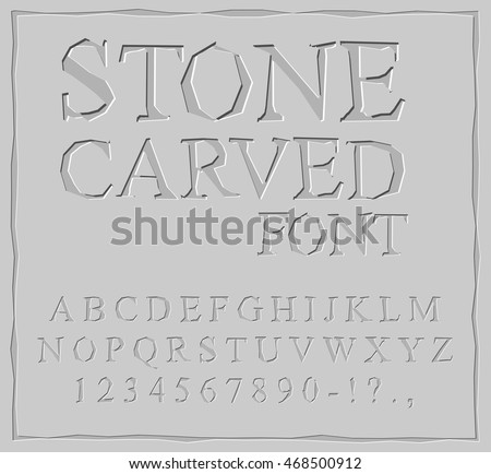 Similar – Image, Stock Photo Number carved in stone and filled with pebble