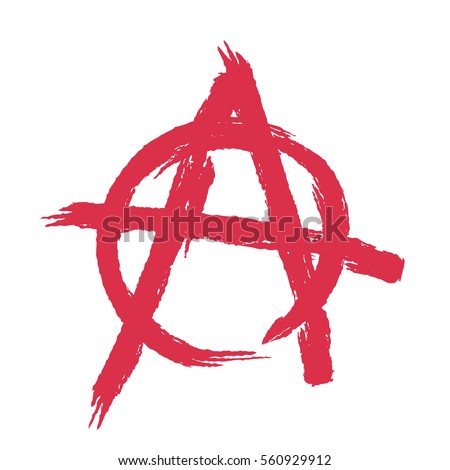 Anarchy sign isolated. Brush strokes grunge style