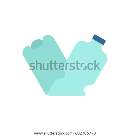 Similar – Image, Stock Photo Empty plastic squashed bottles collected to recycling