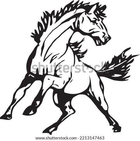 Horse is Jumping Clipart (Editable file) - Vector Illustration