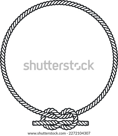 Rope with Knot Circle Design (Editable file) - Vector Illustration