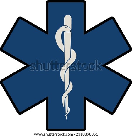 Star of Life, Paramedic Medical Emergency Symbol (Editable) - Vector Illustration