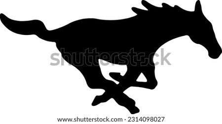 Mustang Horse Running Clipart (Editable) - Vector Illustration