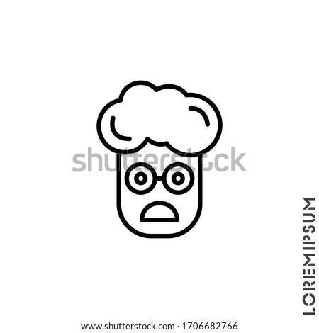 Frowning with open mouth emoji outline vector boy, man icon. Thin line black frowning with open mouth emoji icon, vector simple element illustration from editable emoji concept isolated