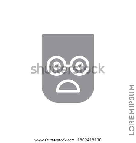 Frowning with open mouth emoji vector icon. frowning with open mouth emoji icon, vector simple element illustration from editable emoji concept isolated. Gray on white background