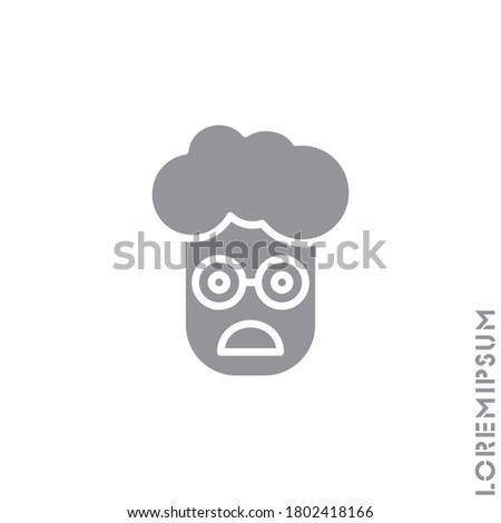 Frowning with open mouth emoji vector boy, man icon. frowning with open mouth emoji icon, vector simple element illustration from editable emoji concept isolated. gray on white background