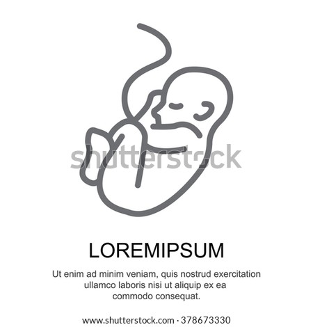 Web line icon. Embryo, baby symbol