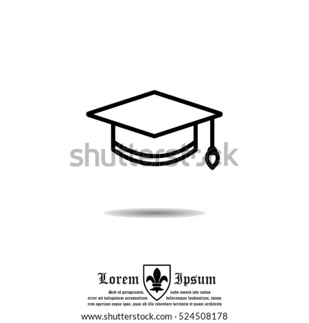 Web line icon. Student cap