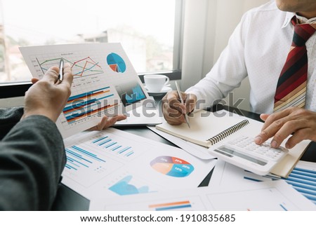 Business meeting.business team brainstorming while sitting at the office table together Foto stock © 