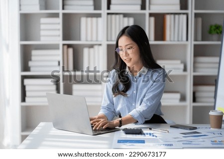 Similar – Image, Stock Photo Beautiful young confident Asian young girl posing  in front of colorful wall. Female tourist from China traveling in Europe. Exchange student. Fashion and style concept with Asian model.