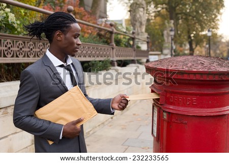 business man sending letters