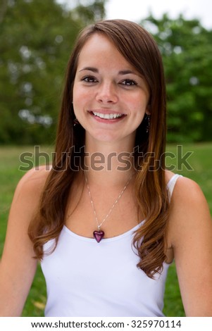 happy young woman with a big smile