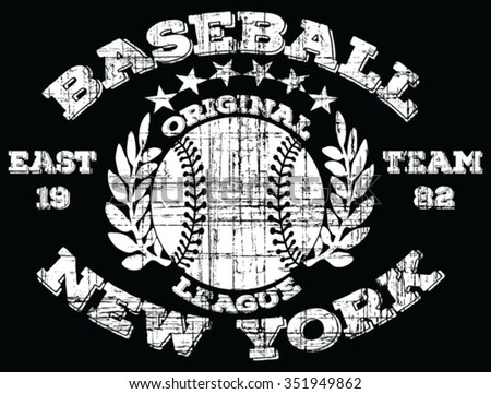 New York  Baseball  vector print and varsity. For t-shirt or other uses in vector.