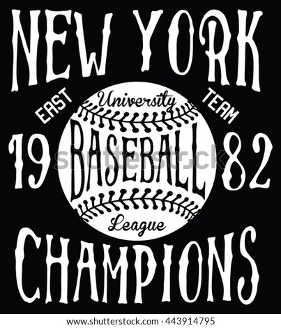 New York baseball typography, t-shirt graphics, vectors