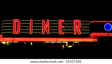 neon american diner sign