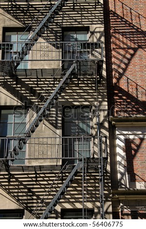 Fire escape on an old building in Manhattan