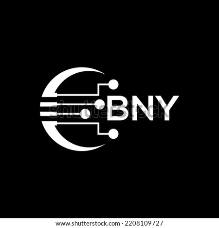 BNY Letter logo black background .BNY technology logo design vector image in illustrator .BNY letter logo design for entrepreneur and business.
