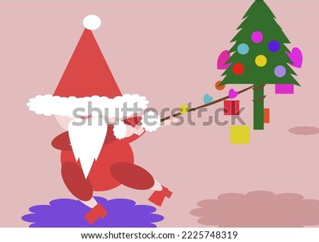 Santa Claus Smurf is a vector illustration.