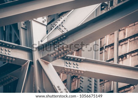 Steel Bridge frame close up. Toned image 商業照片 © 