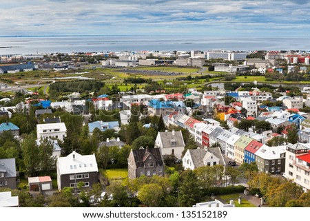 Capital of Iceland, Reykjavik, view from the Hallgrimskirkja Church