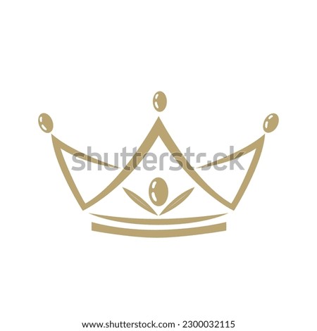 Crown with olive fruits and leaves. Premium Olive Oil Logo Template Design. Vector isolated illustration.