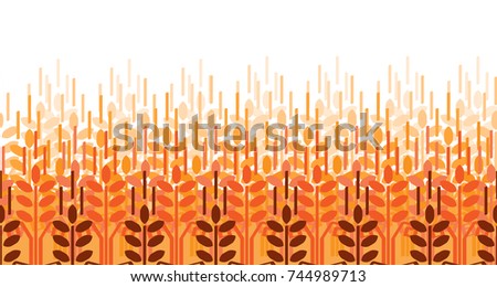 Wheat ears seamless pattern. Vector agriculture background. Wheat field