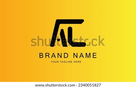 AL NAL ALT ATL TAL brand minimal professional creative black logo design for all kinds of business with yellow red gradient background template  