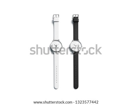 Shutterstock PuzzlePix O clock watch Crystal Black Face with White Strap