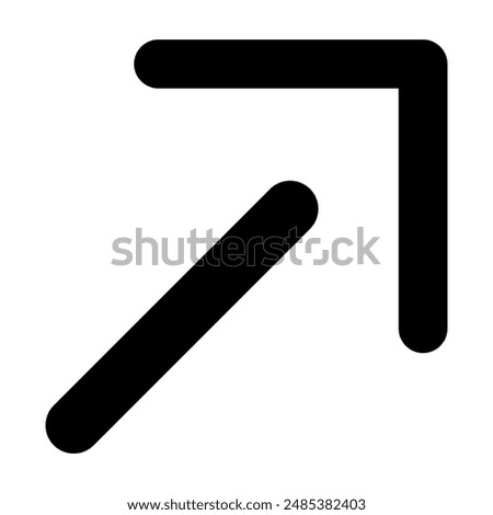 Top right corner arrow direction icon in black on a white background