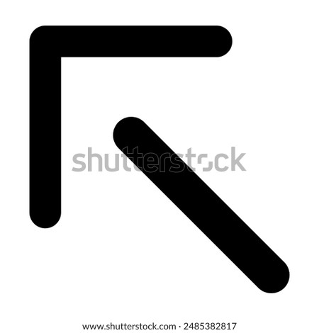 Top left corner arrow direction icon in black on a white background