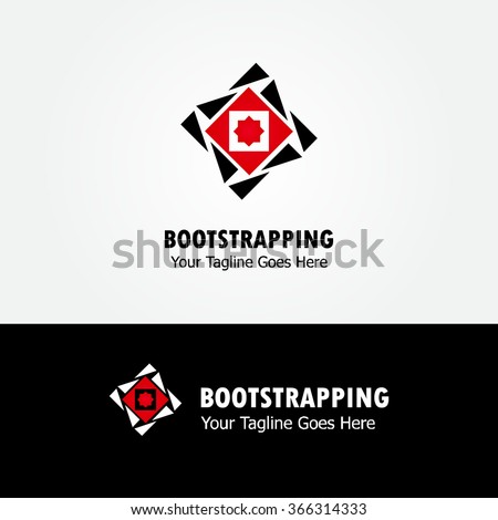 Bootstrapping abstract vector and logo design or template business icon of company identity symbol concept