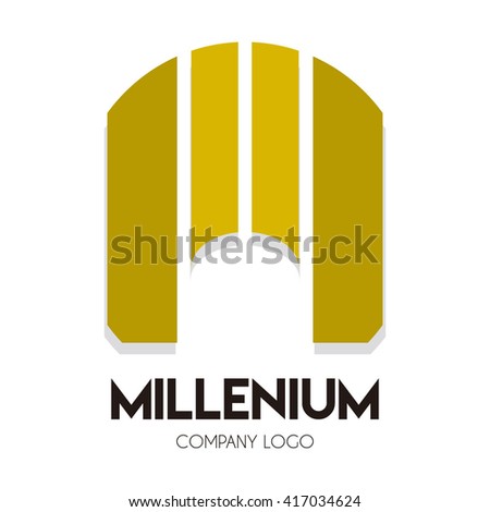 Millennium of M words alphabet abstract vector and logo design or template drop wave business icon of company identity symbol concept