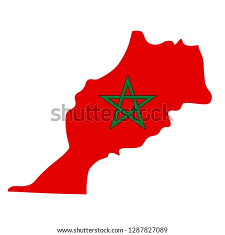 map of Morocco with flag inside. Morocco map vector illustration