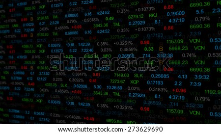 finance or stock market background with digits, arrows and percents