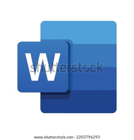 web Microsoft word blue symbol sign isolated white background document text computer icon logo art vector template