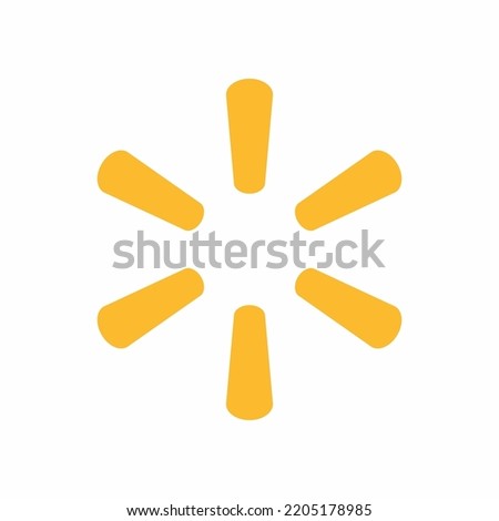 icon yellow Walmart store vector template logo isolated white background concept vector template