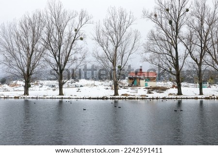 Similar – Image, Stock Photo 1600 | Mountain lake with clouds hanging low in the mountain