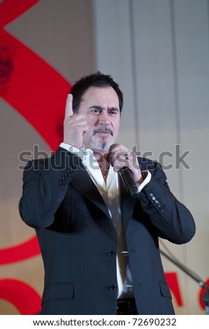 MOSCOW - MARCH 5: Russian singer Valery Meladze on a concert dedicated to the International Women\'s Day at Supreme Court of Russian Federation on March 5, 2011 in Moscow, Russia