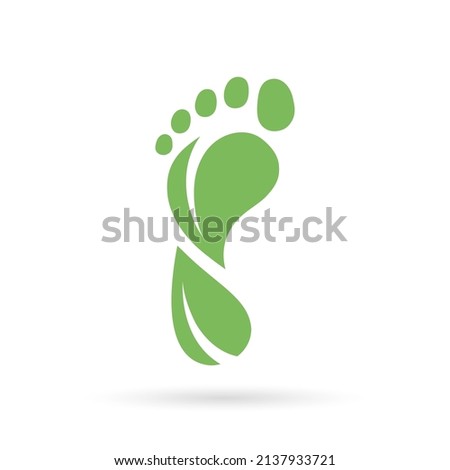Carbon footprint Leaf icon. Carbon neutral symbol. Environmental awareness sign. Vector illustration.