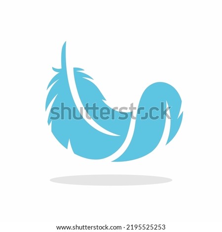 Soft floating feather icon. Vector illustration.