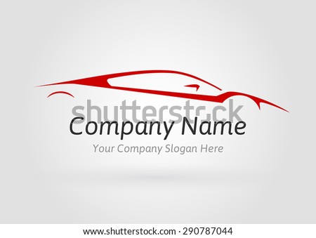 Concept Logo with Auto Company Supercar Silhouette