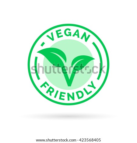 Vegan friendly icon badge design. Vector illustration.
